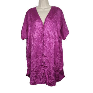 Sleep Solutions Purple Button Up Sleep Shirt Gown Nightgown Women Size L? FLAW